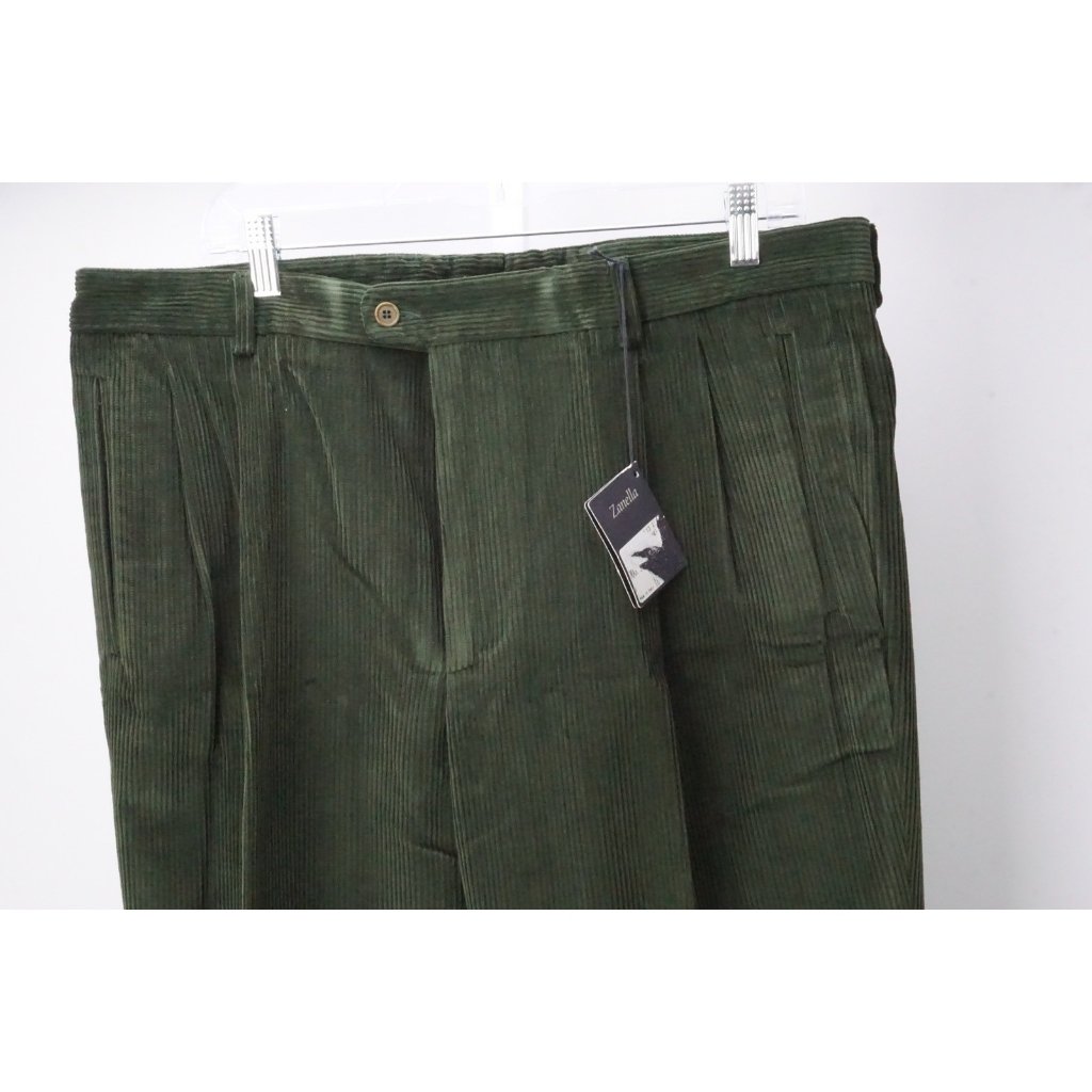 Zanella Outdoor Green Corduroy Cotton Mens Pants Trousers Sz 56 Eu New